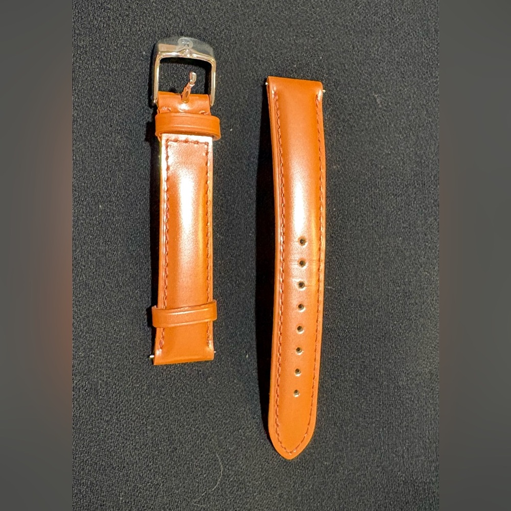 Michele MS16AA050087 16mm Orange Genuine Leather Watch Band Strap. Like new.